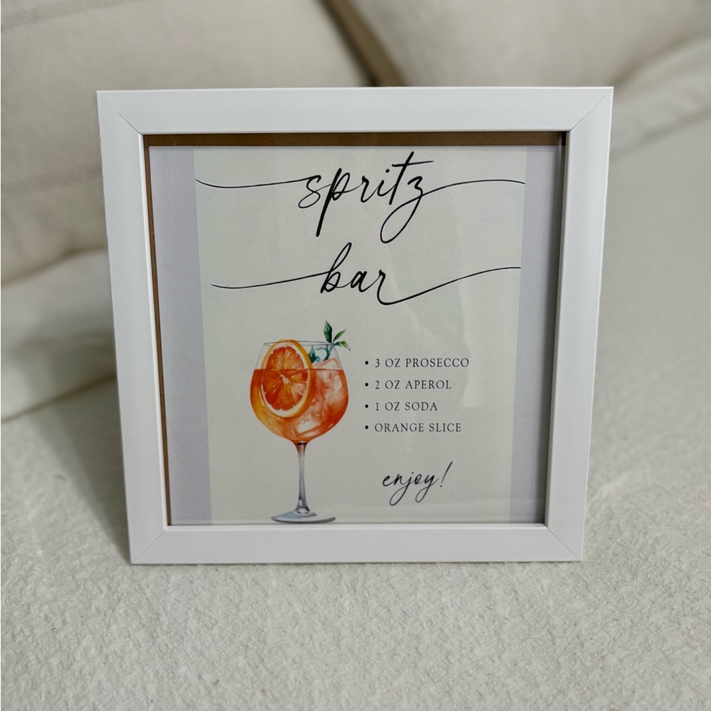 White Framed Spritz Bar Sign